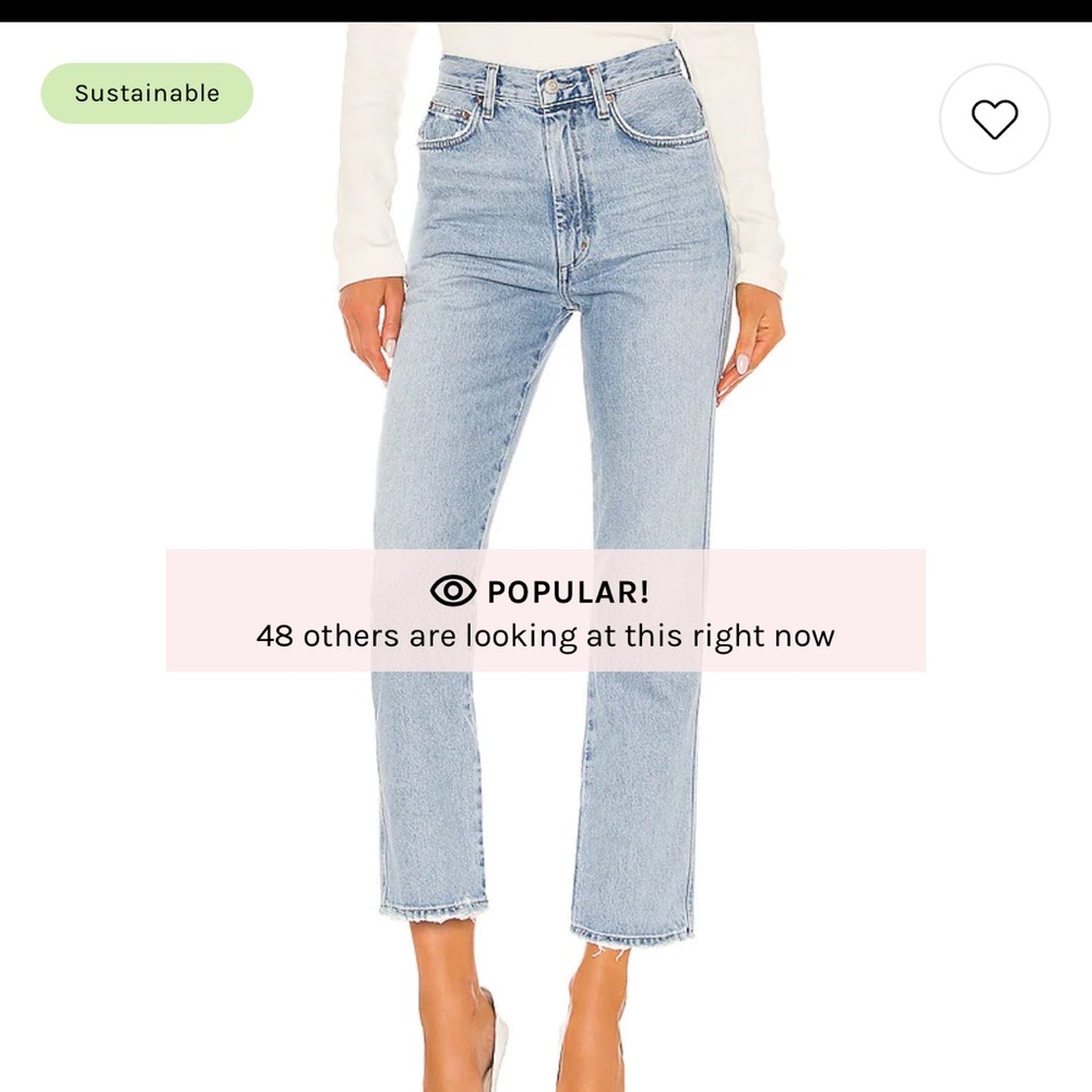 Pinch Waist High Rise Kick in Riptide AGOLDE
